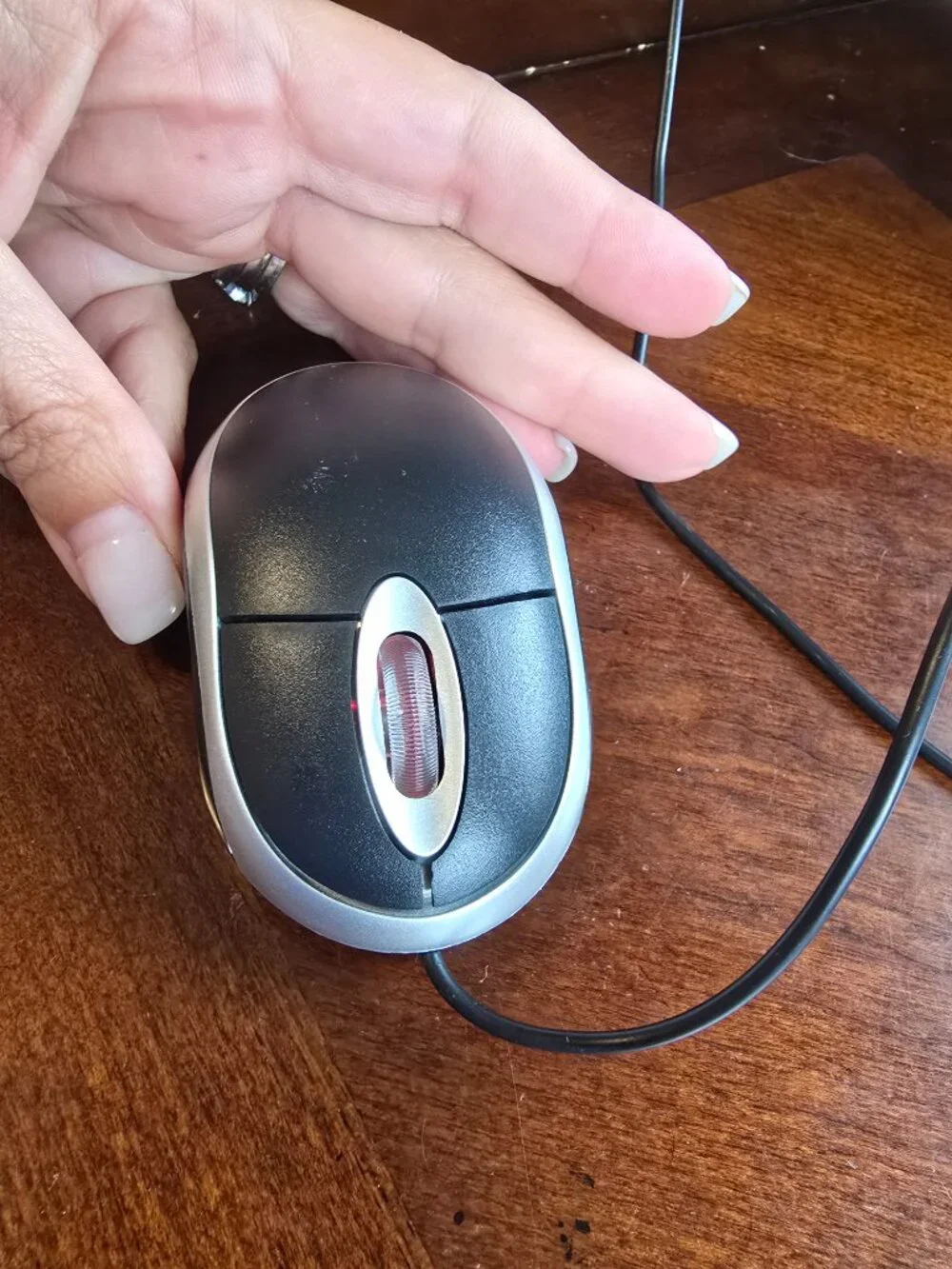 Wired Optical Mouse - Black & Silver - USB Connection